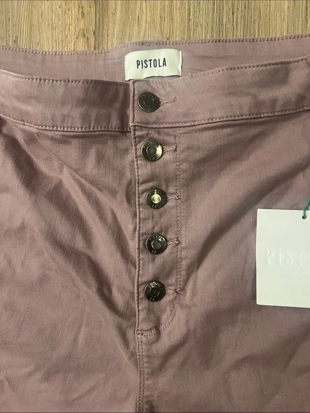 pistola High-Waist Lilac Dust Button-Front Shorts Size‎ 20 NWT